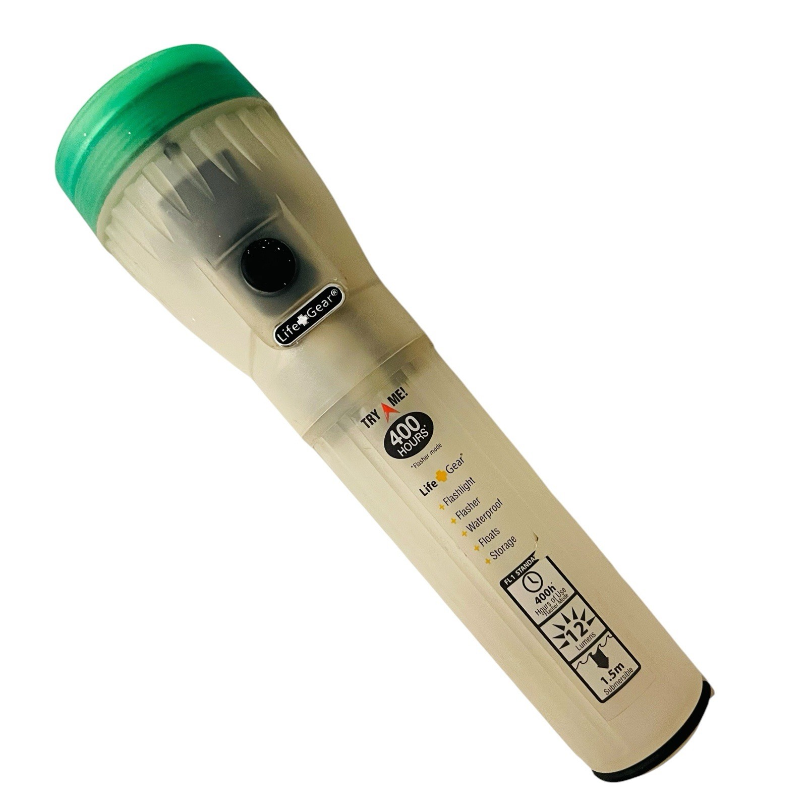 Life Gear 4-In-1 Green LED Emergency Flashlight with Glow Handle