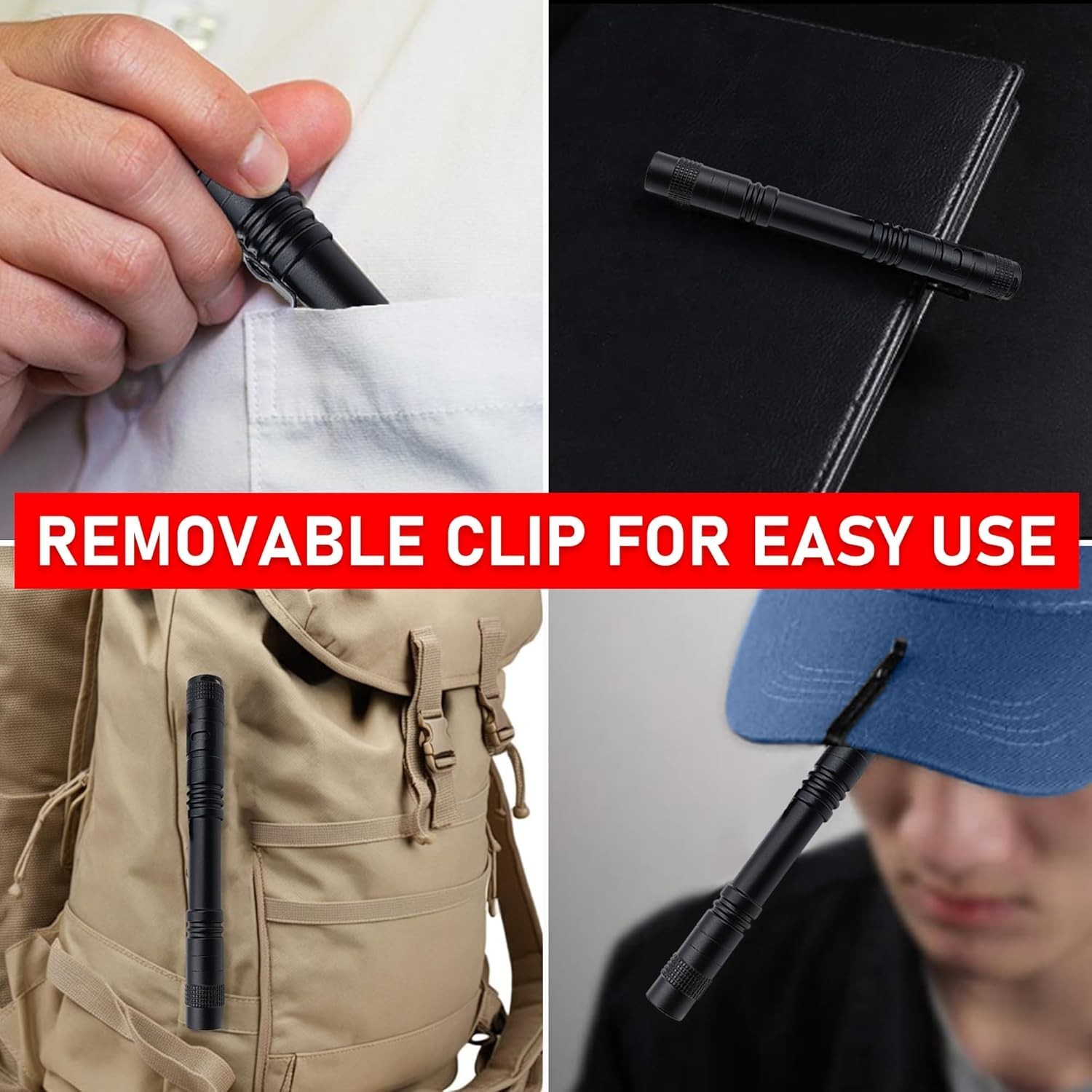 WORKPRO LED Pen Light, Aluminum Pen Flashlights, Pocket Flashlight with Clip for