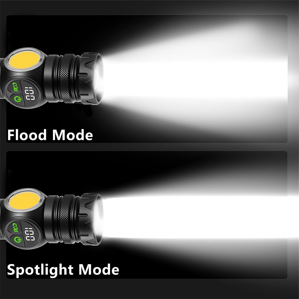 10000LM Laser LEP Flashlight Yellow Red Light Zoom USB Charging Magnetic Torch