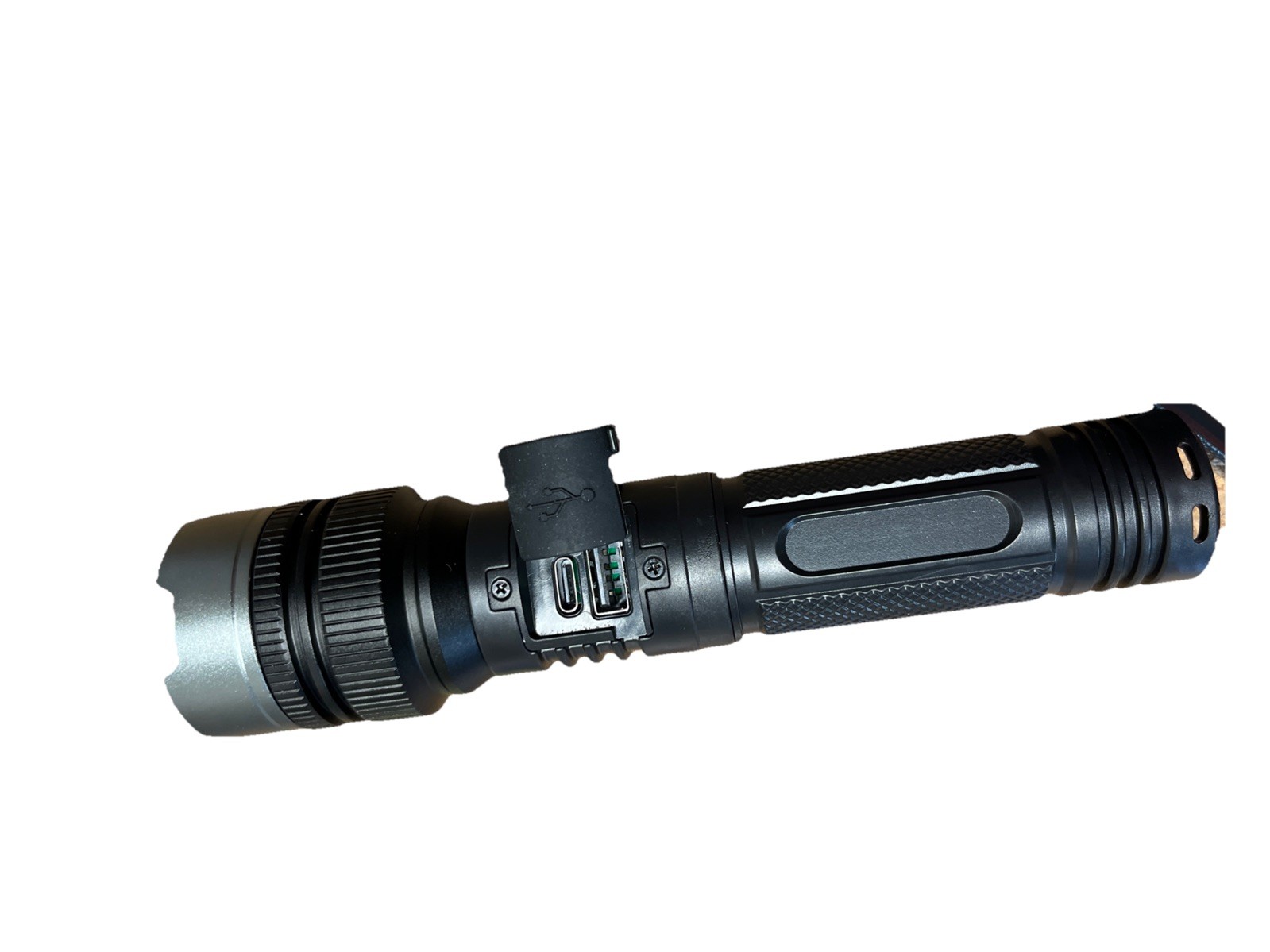 (WH-911 ) Rechargeable LED Flashlight USB-C, Power Bank, 4 Modes with Display