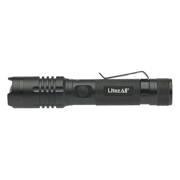 LitezAll 1000 Lumen Tactical Flashlight | Rechargeable Power Bank | Aircraft Alu