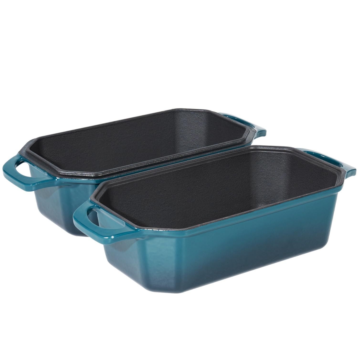 Flavehc Bread Pan Cast Iron Loaf with Lid 8.5×4.5 Inch, DarkCyan
