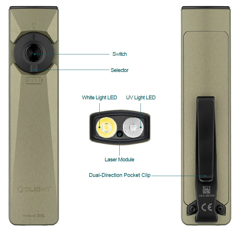 NEW Olight Arkfeld Ultra Olive Green Flashlight, OAL Material, Neutral White! NW
