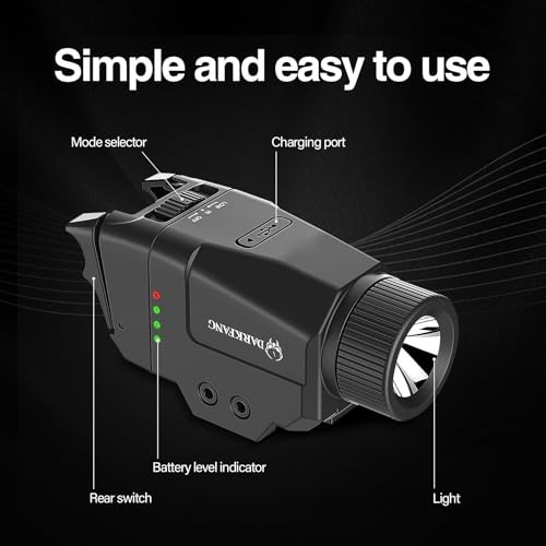 Compact Tactical Flashlight 1000 Lumen – High/Low Switch for Pistol & Rail