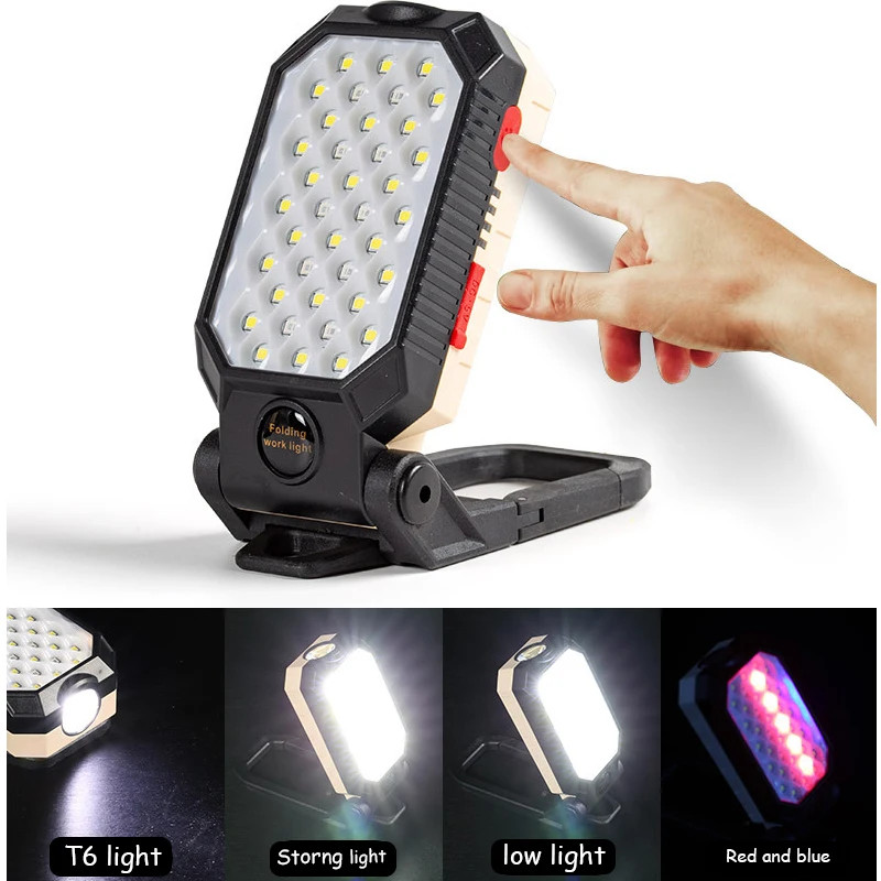 Multi function Work Light Floodlight Glare Flashlight Built in Battery Magnetic