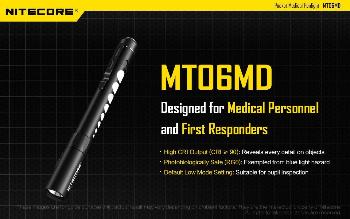 Nitecore MT06MD 180 Lumen LED Penlight with Pupil Gauge – Uses 2x AAA Batteries