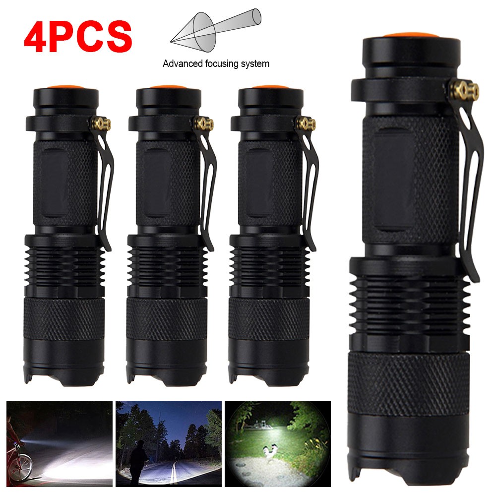 4X Mini LED Flashlight White Astronomy Light Zoomable Hunting Torch Night Lamp
