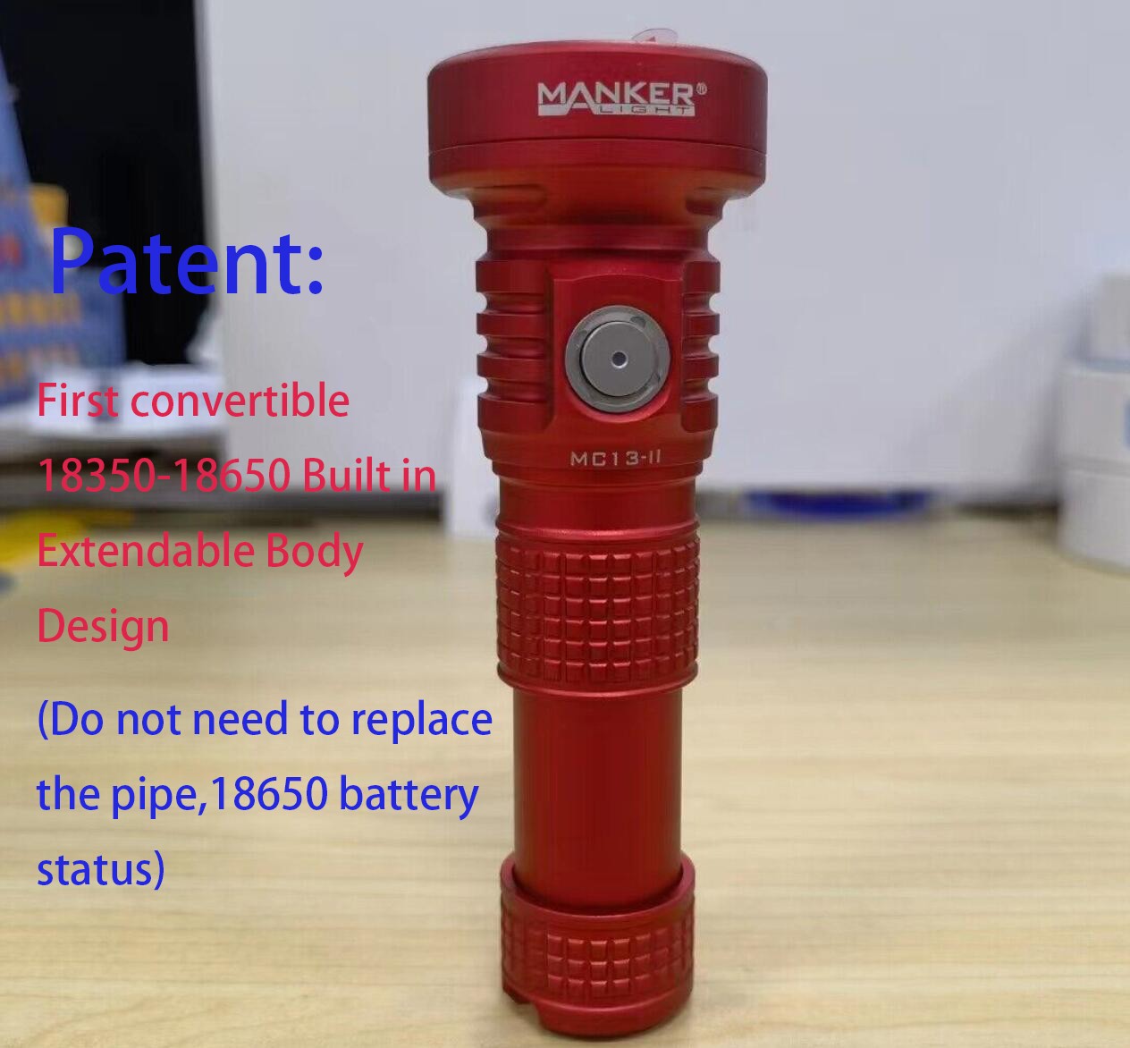 Manker Light Red EDC Flashlight 4500 Lumen LED Long Range USB C Rechargeable