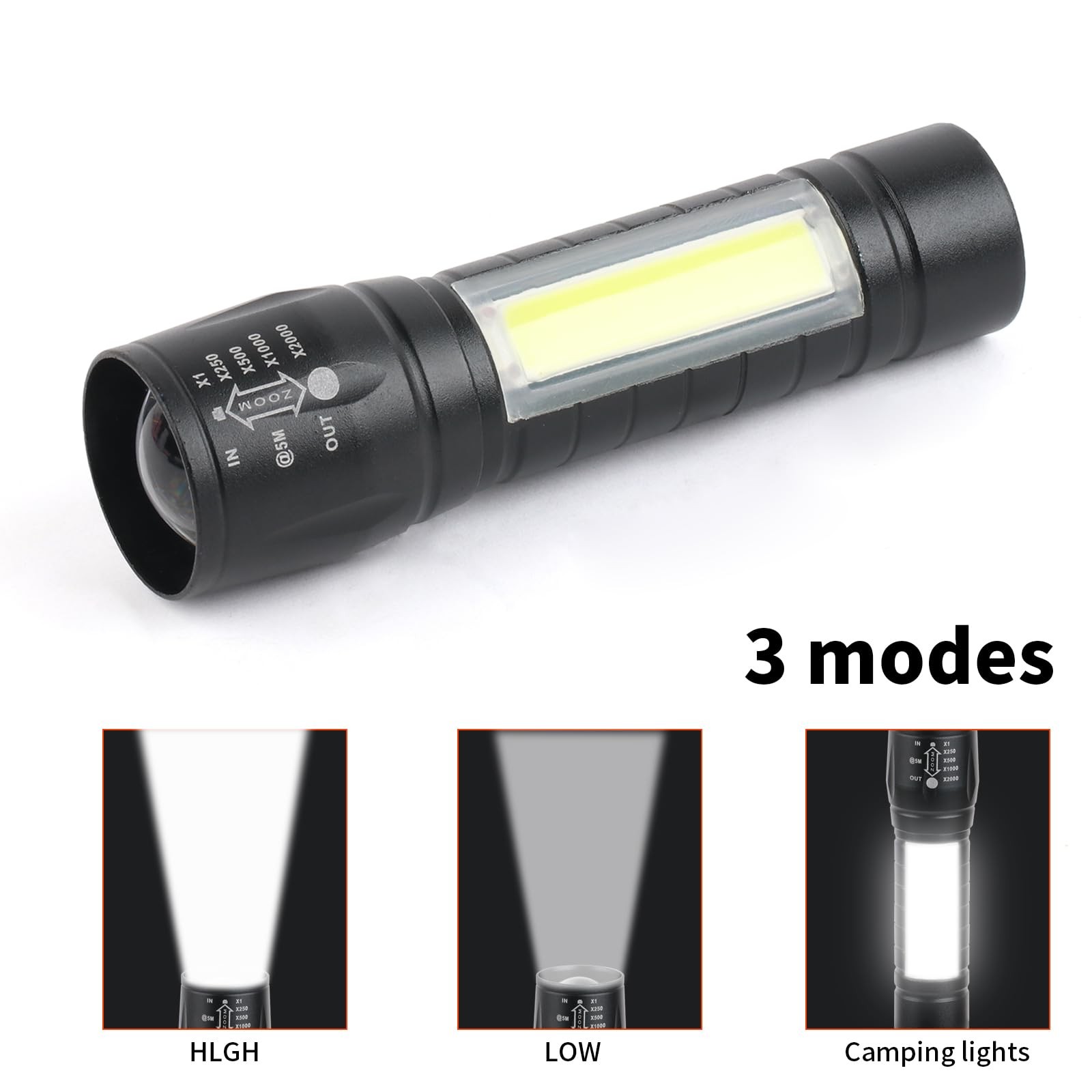 5 Pack Mini Small Pocket LED Flashlight USB-C Rechargeable High Lumens Bright…