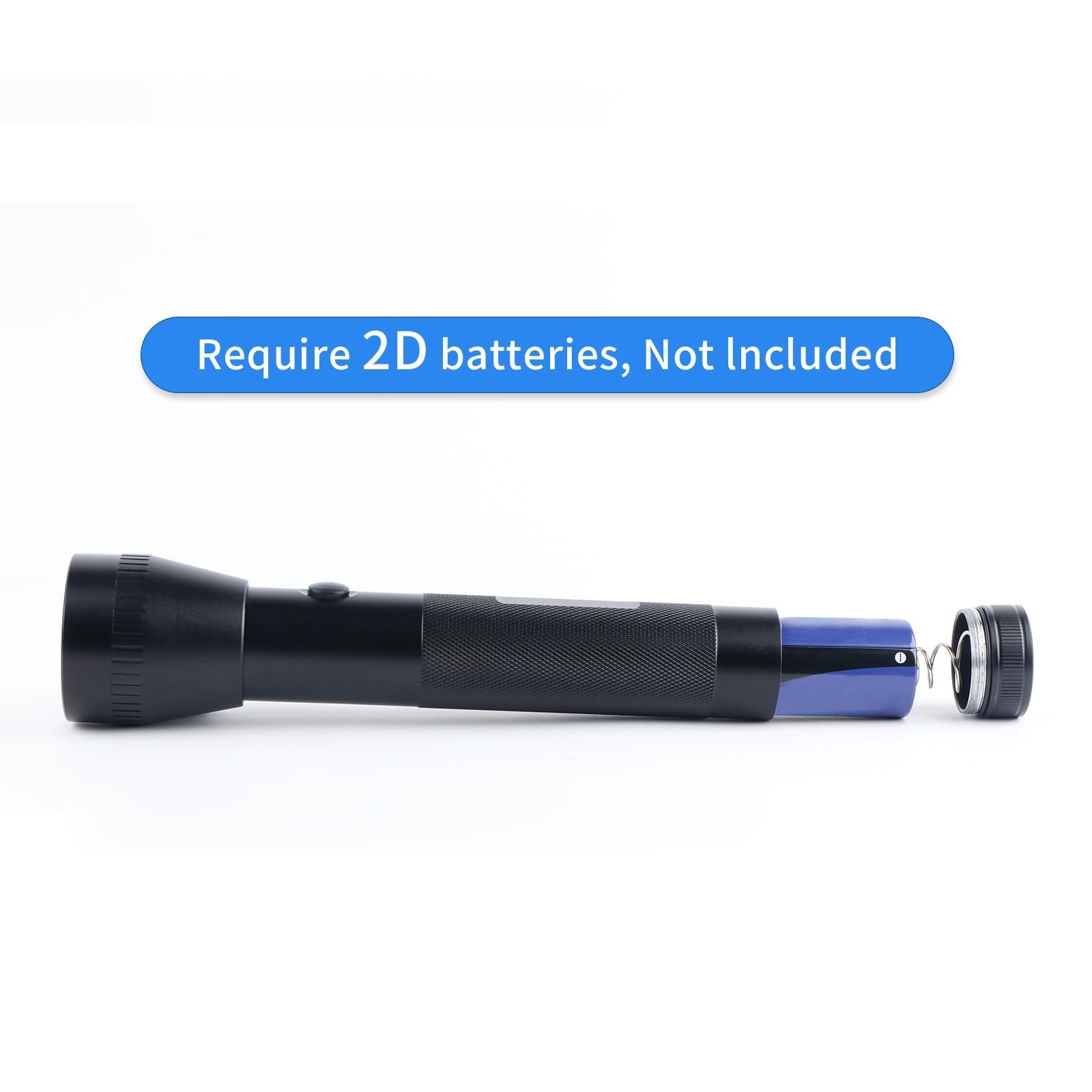 Flashlight 2-Cell D LED High Lumens Single Mode Aluminum Rugged Metal 1 Pack