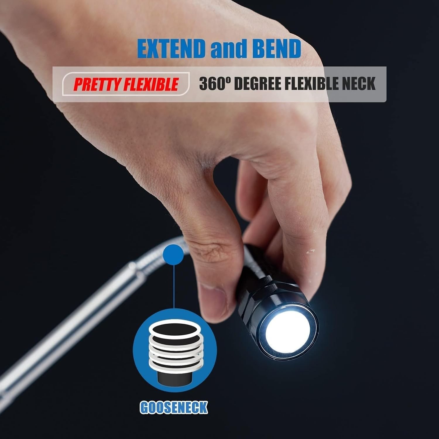 Extendable Magnetic Flashlight with Telescoping Magnet Pickup Tool-Cool Gadge…