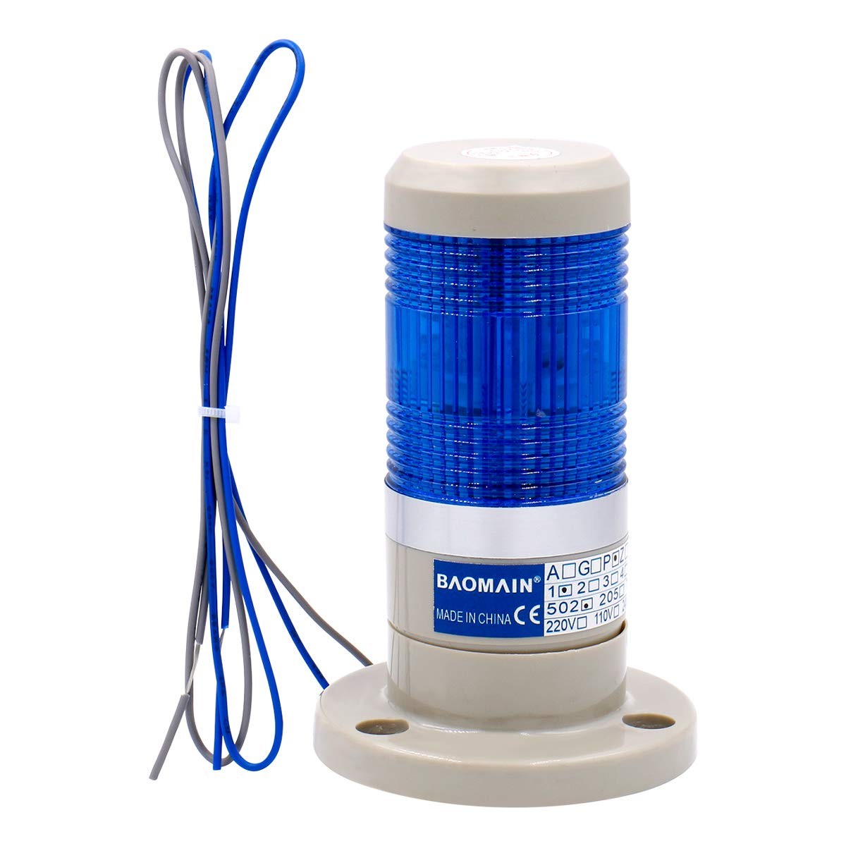 Warning Continuous Light 24V DC Industrial Blue Signal Tower Lamp LTP-502T