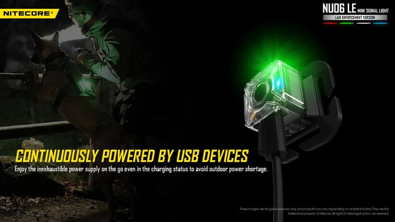 Nitecore NU06LE White Blue Green Red USB-C Rechargeable Signal and Safety Light