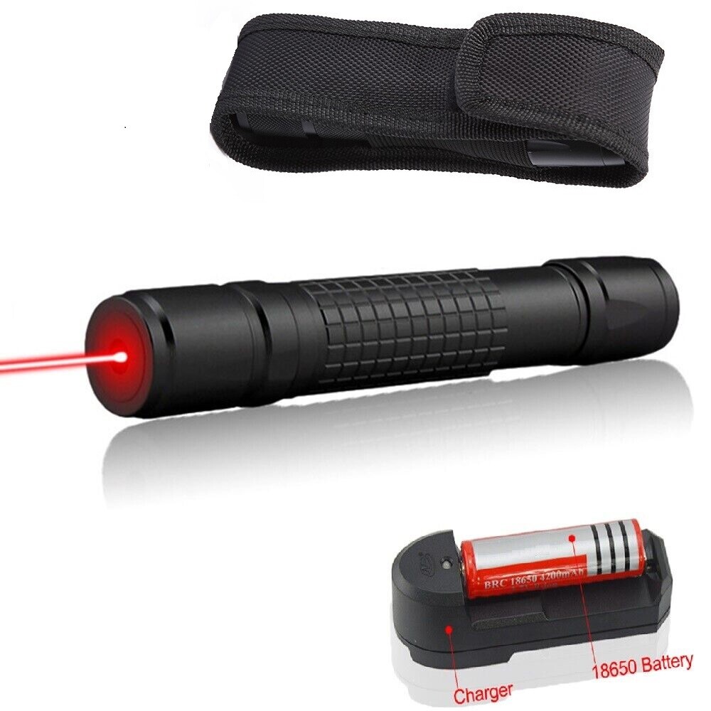 650nm Adjustable Focus Red Laser Pointer Visible Beam w/ Charger & Batterry US