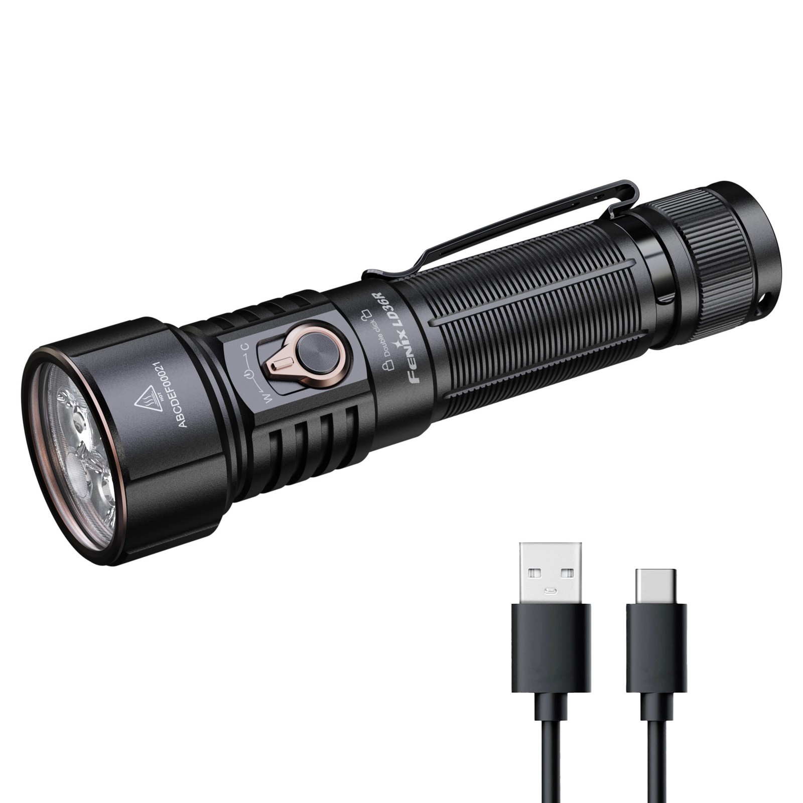 Fenix LD36R 3600 Lumens Rechargeable Flashlight with Adjustable Color Light (BK)