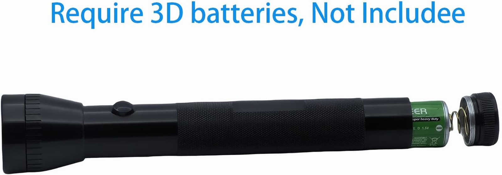 Heavy Duty LED Flashlight, 3 D Cell Battery, High Lumens, for Home Emergency,Si
