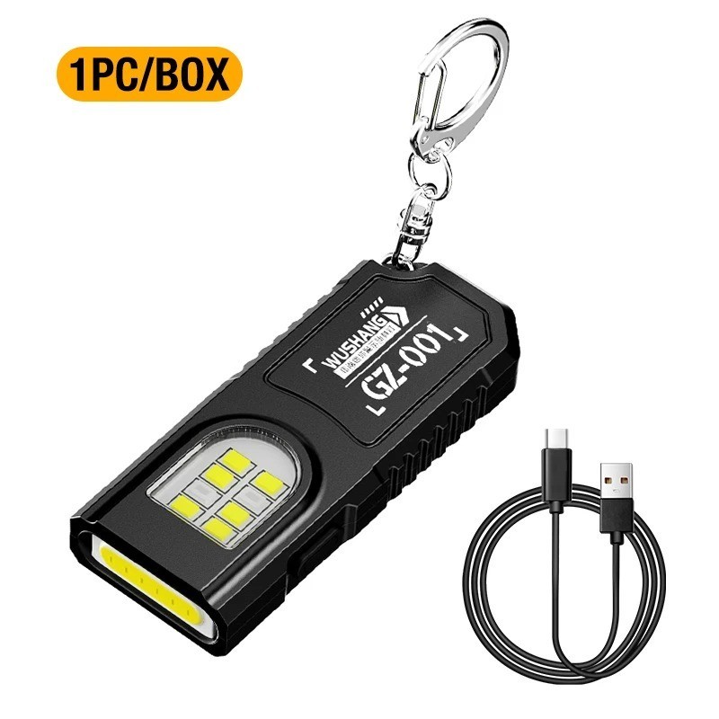 Powerful Mini LED Keychain Flashlight USB Rechargeable Waterproof EDC SOS Light