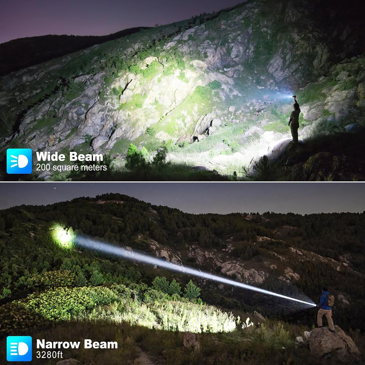 Black High Lumens Rechargeable Super Bright Led Flashlight 990000 Lumens