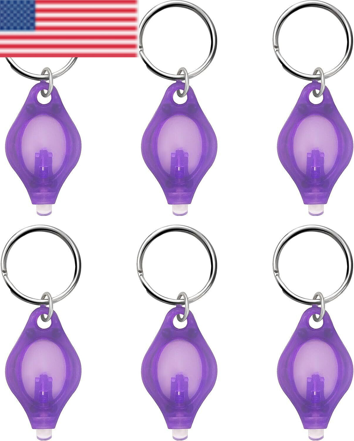 20PCS Mini UV Led Keychain Flashlight Portable Small Black Light Key Ring Torch