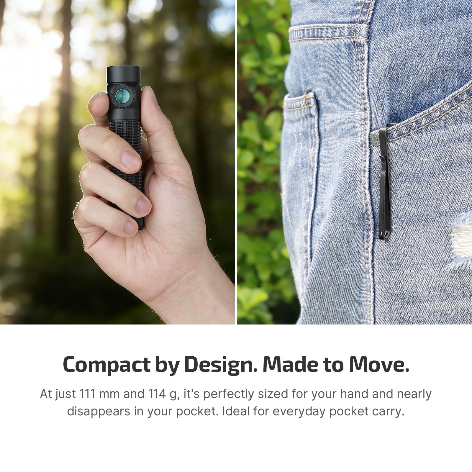 1600 Lumen Flashlight Rechargeable EDC LED Dual Charging Magnetic Pocket Light