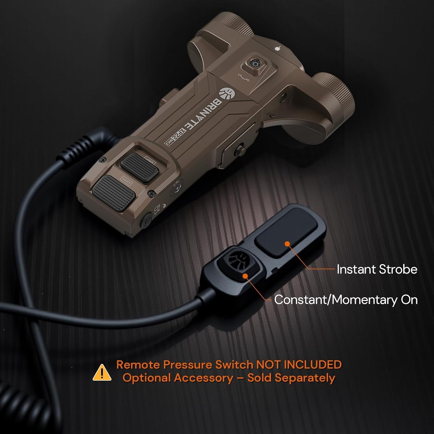 Ultra Low Profile Tactical Flashlight with Green Laser