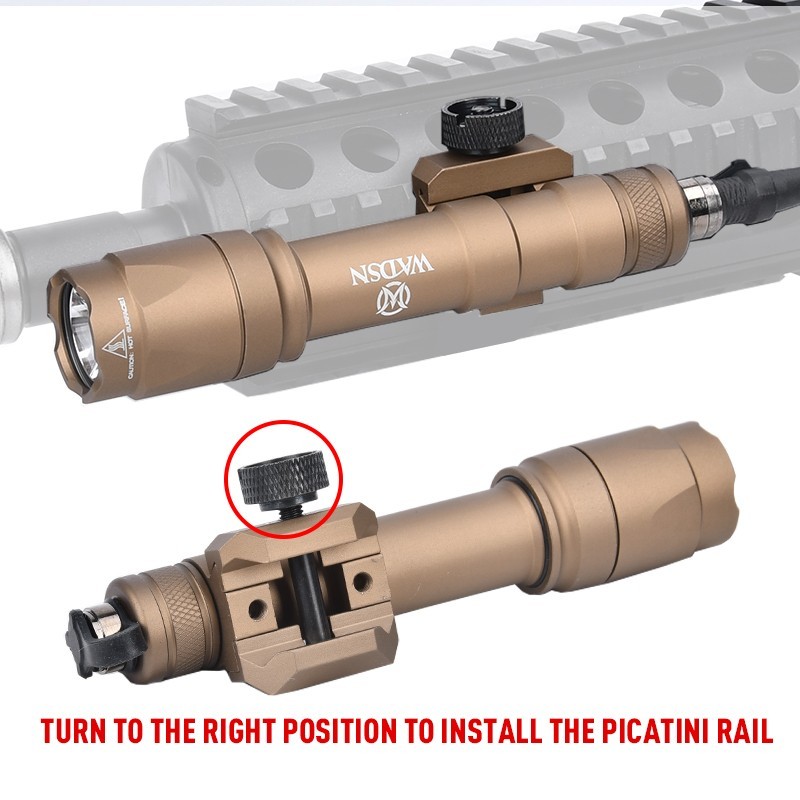 WADSN M300A/M600C Tactical Flashlight&Metal CNC Offset Mount Base Rail Bracket