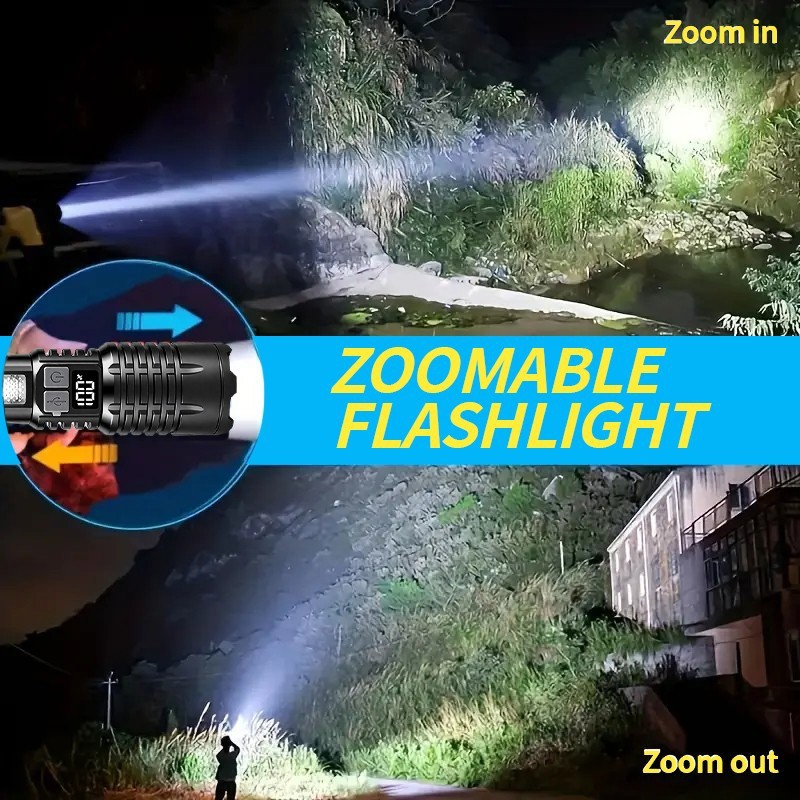 1PC Super Bright LED Flashlight Rechargeable Tactical LED Work Light 99000 Lumen