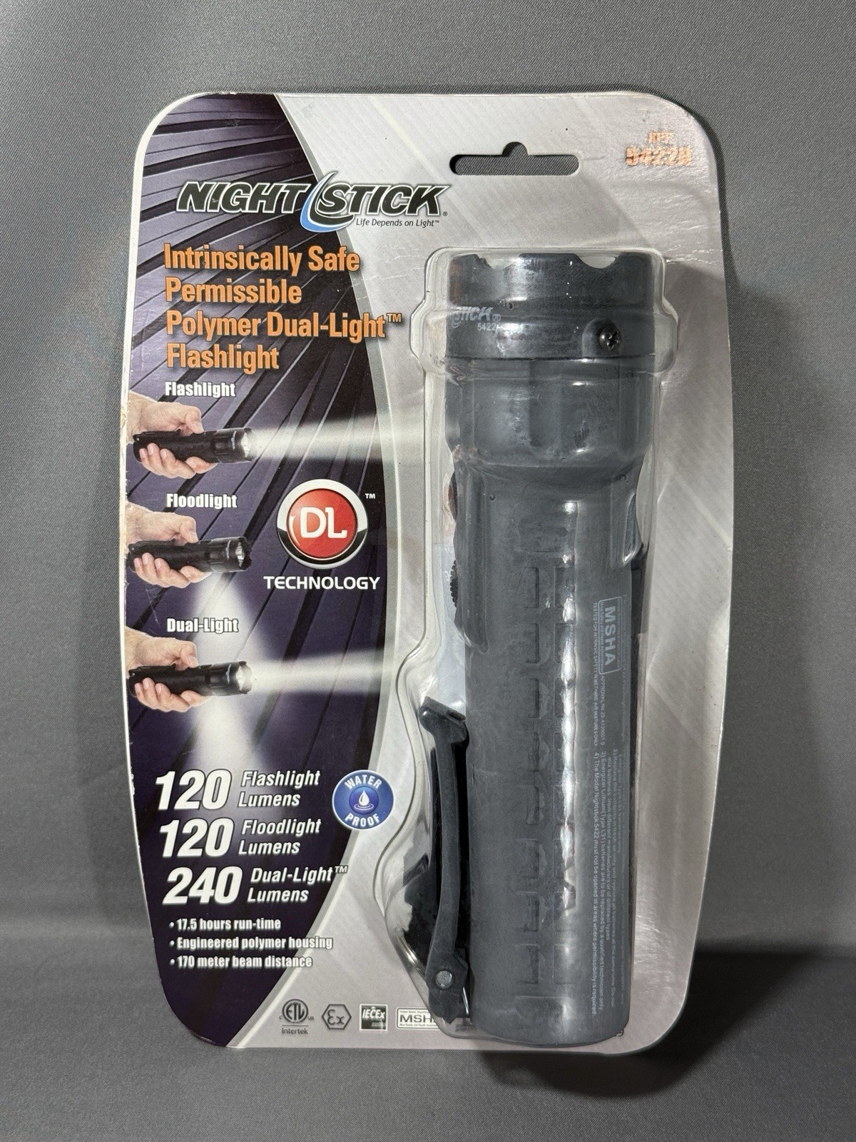 Nightstick XPP-5422B Intrinsically Safe Permissible Flashlight Gray New In Pack