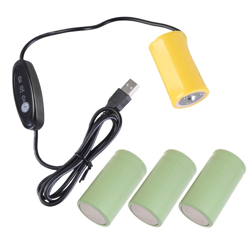 USB to 3V 4.5V 6V LR20 D Battery Eliminators Cable Replace 2-4Pcs 1.5V LR20 D