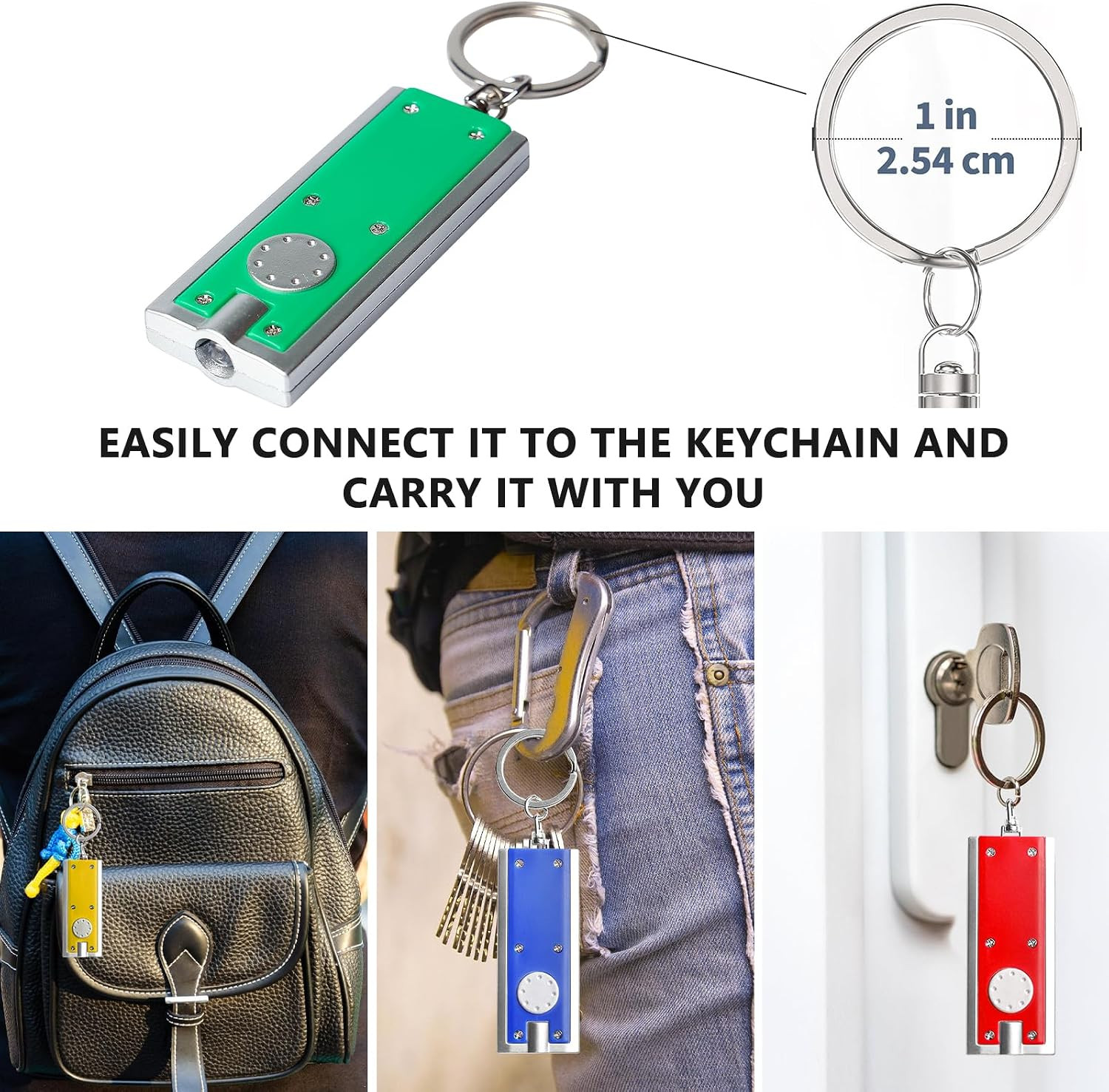 3PCS Mini Keychain Flashlight LED Light Bulk Small Flashlight for Outdoor