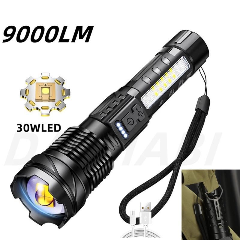 1000000 Lumens Super Bright LED Tactical Flashlight Rechargeable LED Work Lights