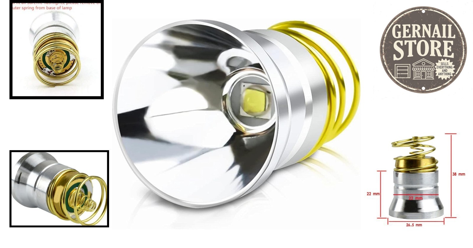 Ultra Bright 1200 Lumens P60 LED Drop-in Module for Flashlight Replacement