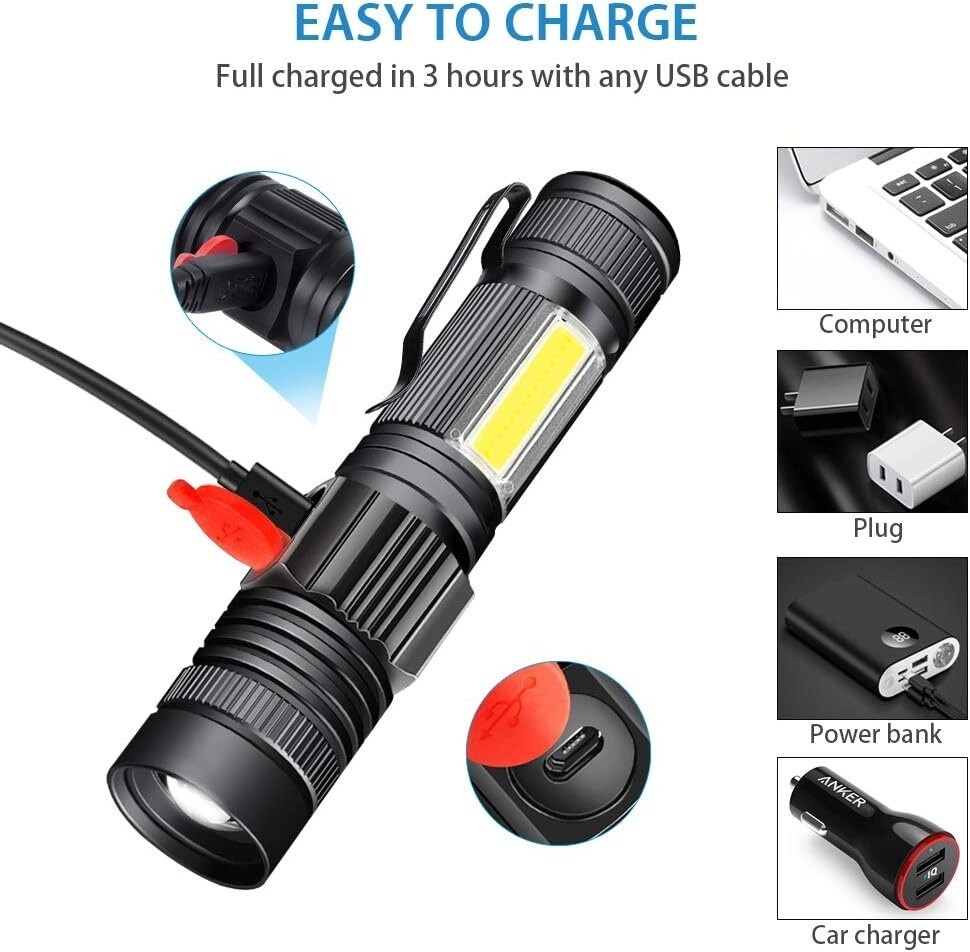 Lamparas De Mano Recargables LED Linternas LED Alta Potencia Lumens Potente Nuev