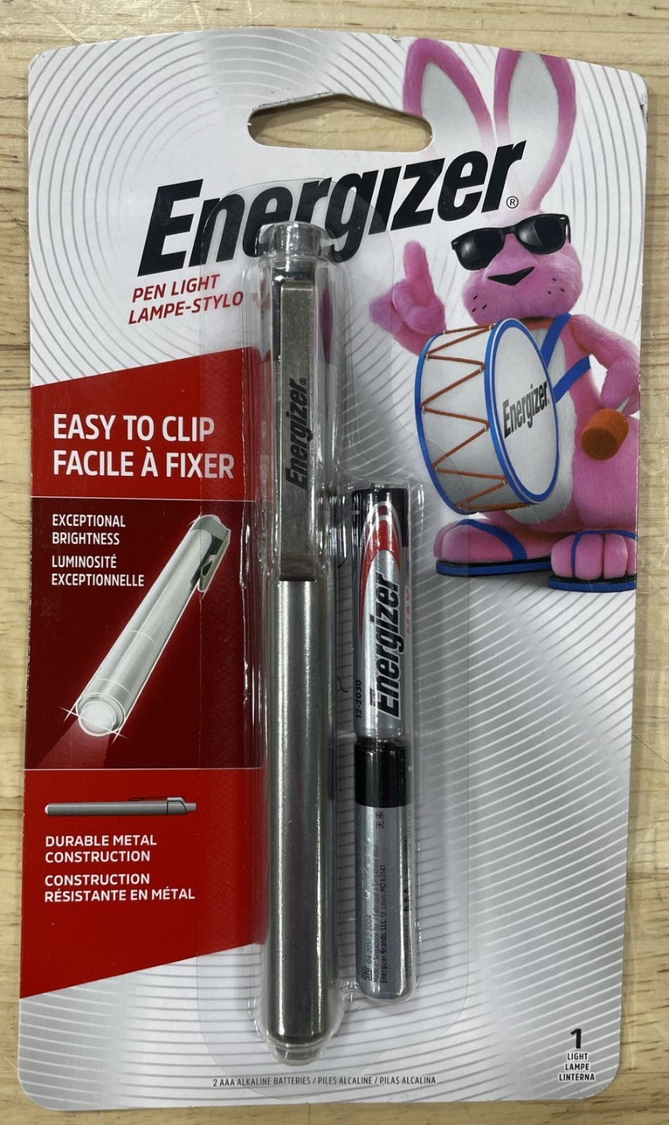 Energizer PLED23AEH Pen Light – LED -Silver – 2 AAA Batteries Included