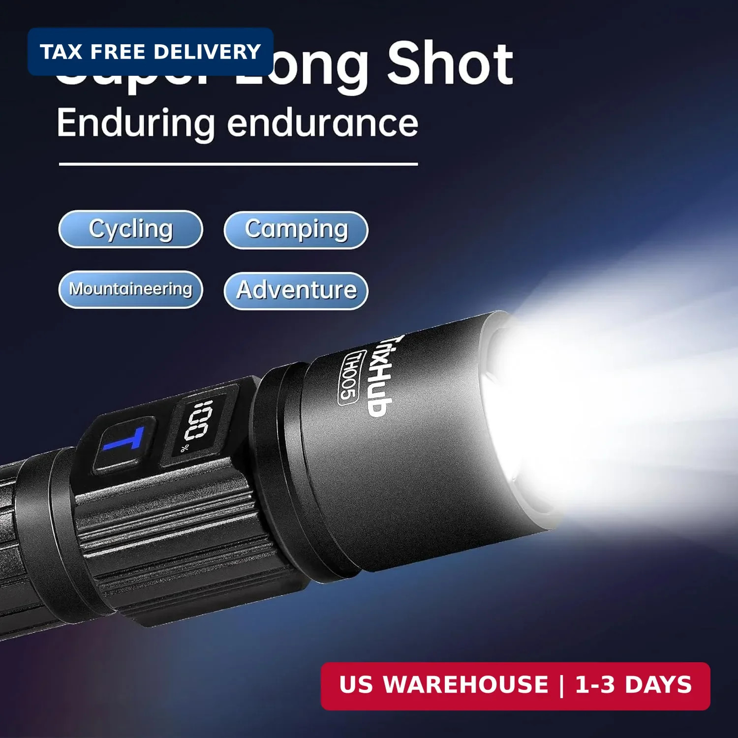 TrixHub Rechargeable Flashlights 2 Pack, Super Bright High Lumens Flash Light, 5