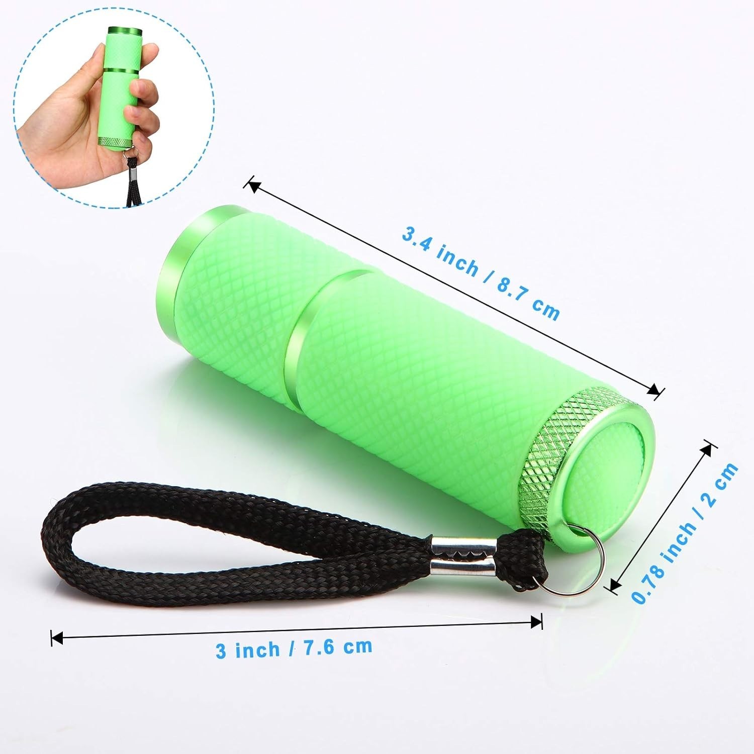8 Pieces Glow in Dark Flashlights Set, 9 LED Mini Flashlights Rubber Coated w…