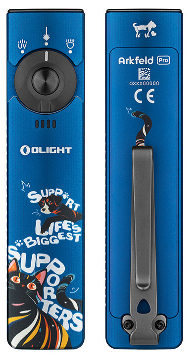 Olight Arkfeld Pro Paw Edition CW LED Light/Green Beam/UV, 1300 Lume, 5700~7000K