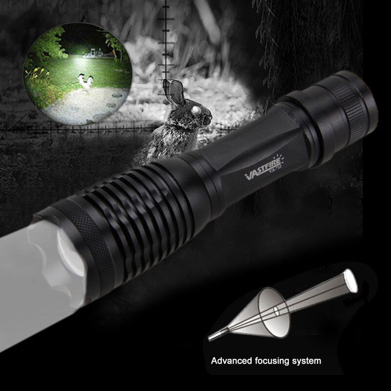 1000LM LED Flashlight Predator Night White Light Rechargeable Torch With Switch