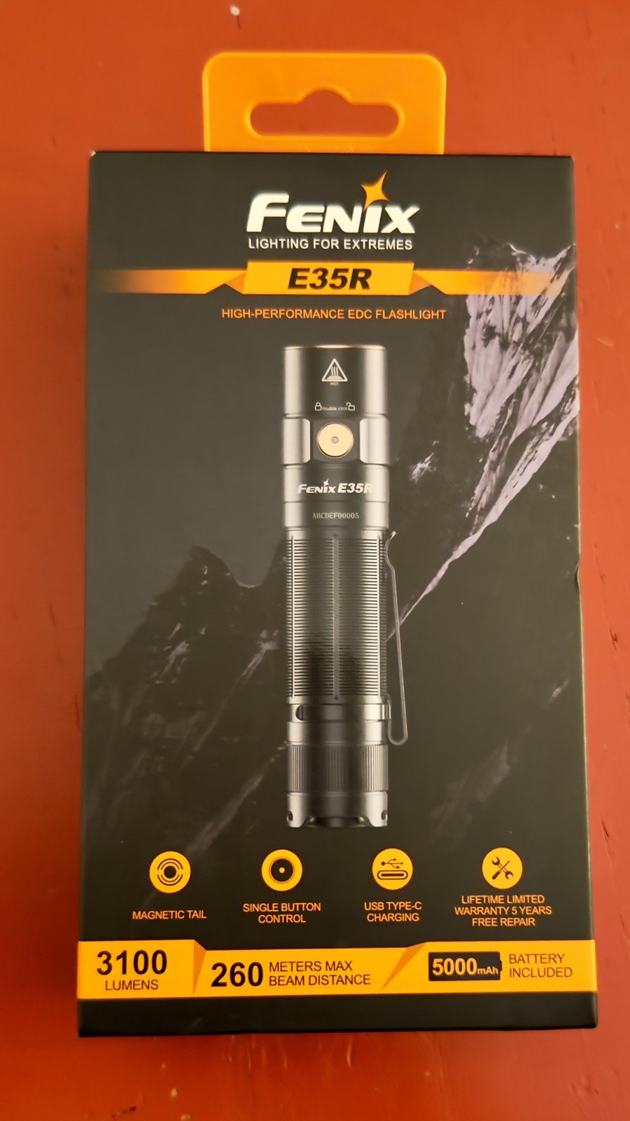 Fenix E35R EDC 3100 Lumens USB-C Rechargeable EDC High Performance Flashlight