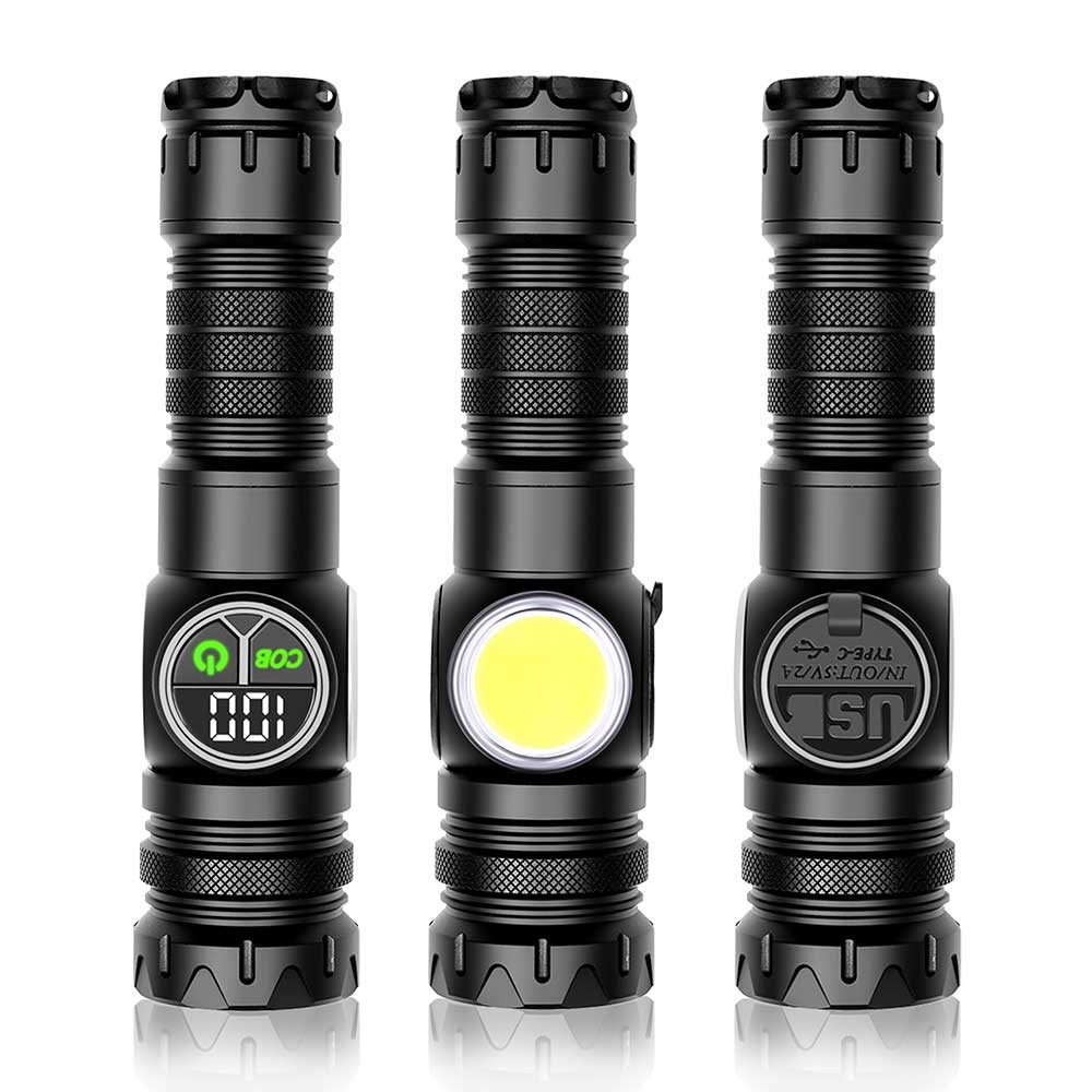 10000LM Laser LEP Flashlight Yellow Red Light Zoom USB Charging Magnetic Torch