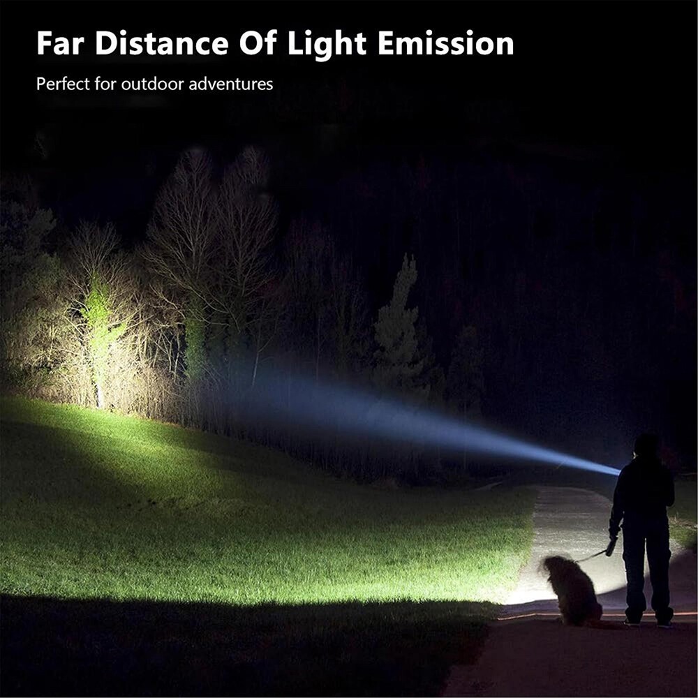 350000000 Lumen Super Bright LED Tactical Flashlight USB Rechargeable Work Light