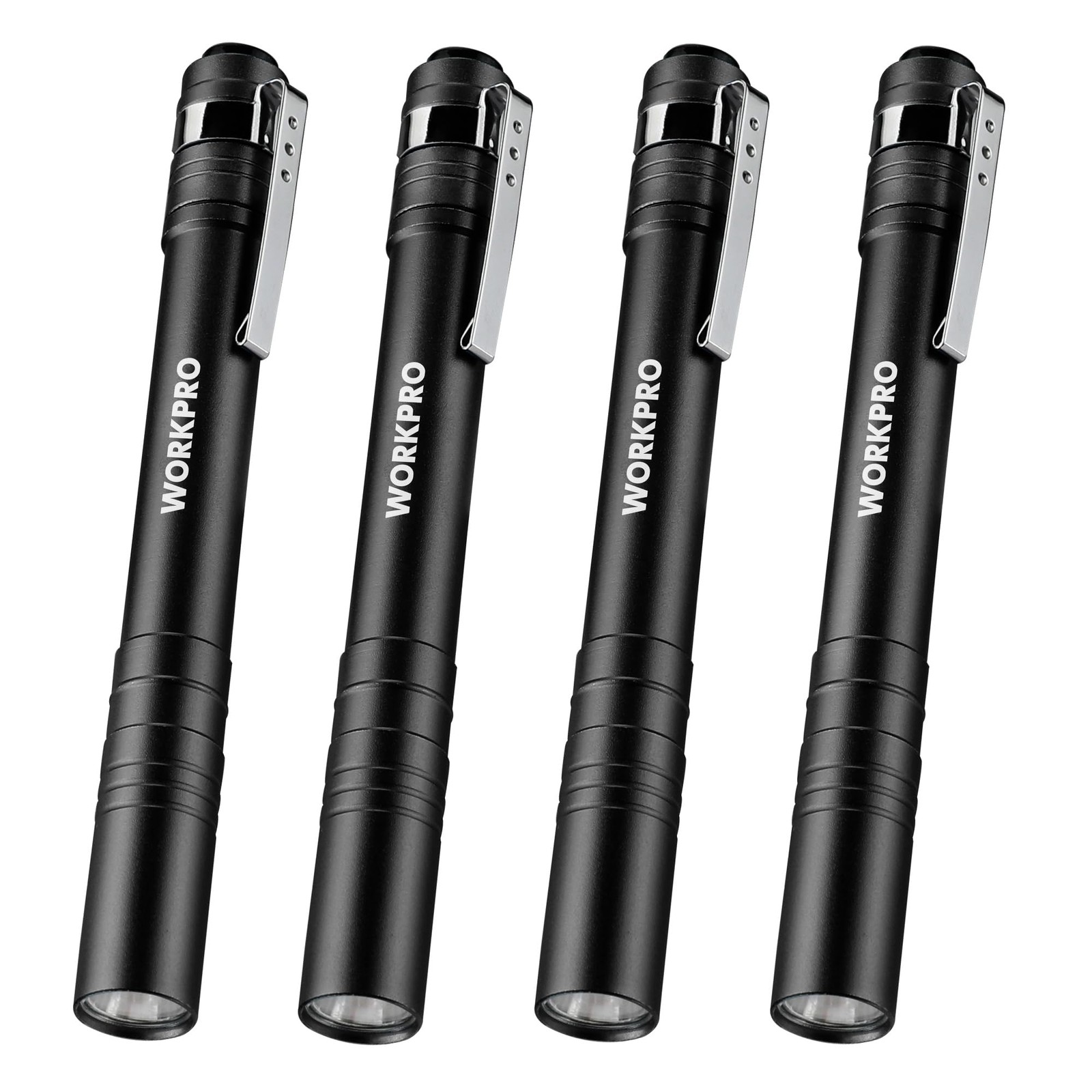WORKPRO 4x Tactical Flashlight Small LED Torch Light Mini Super Bright Penlight