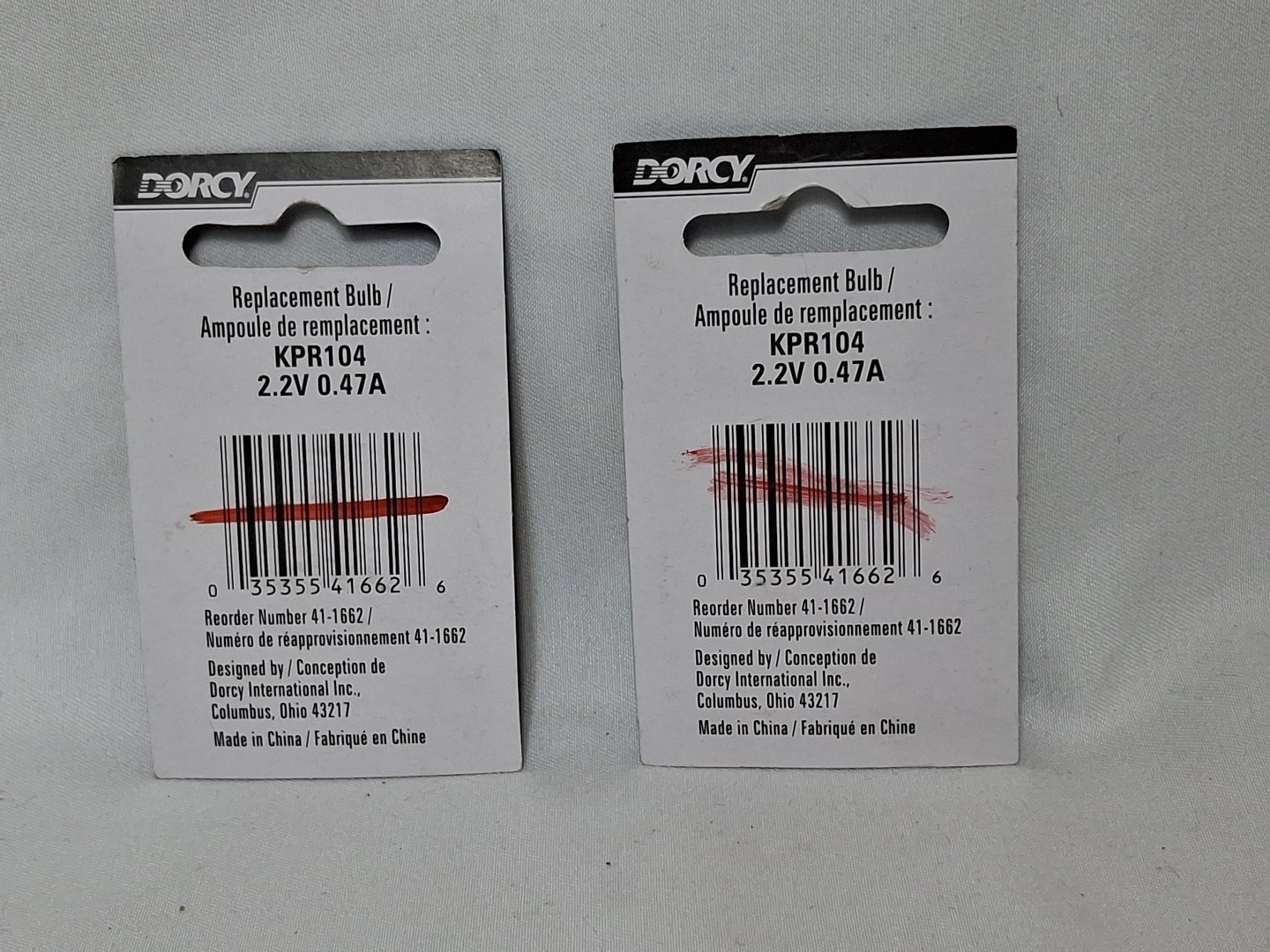 2 packs Dorcy Flashlight Replacement Bulbs 2AA Krypton 2.25V/.6A KPR222, 4 Bulbs