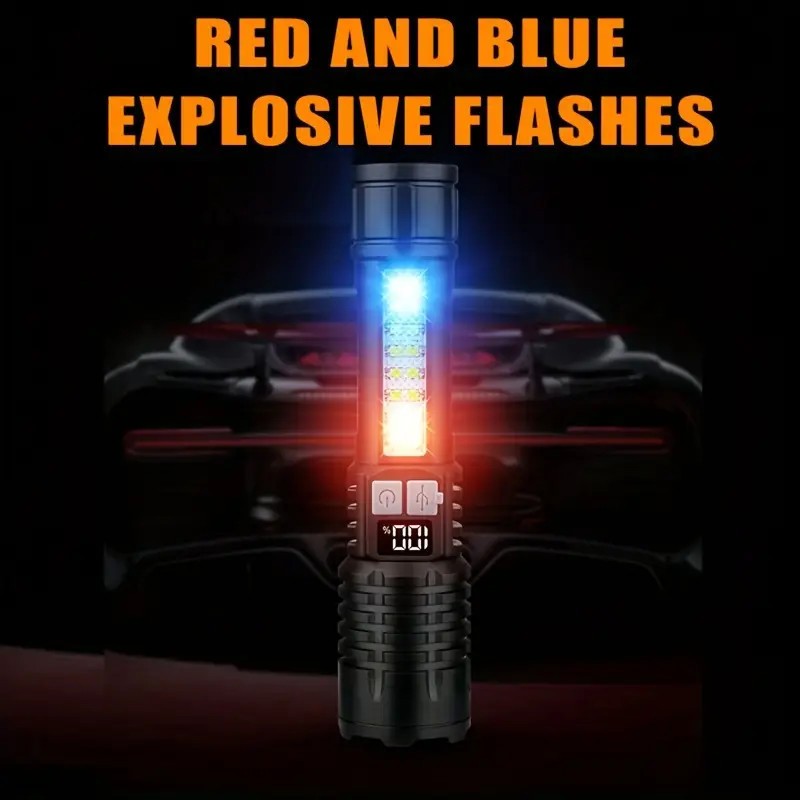 1PC Super Bright LED Flashlight Rechargeable Tactical LED Work Light 99000 Lumen