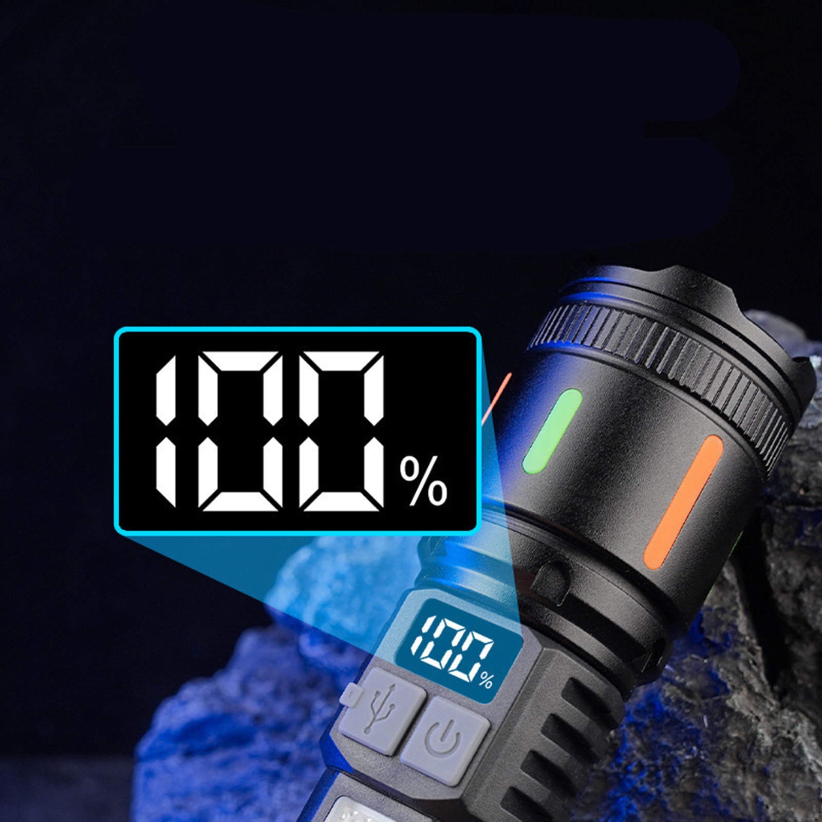 3000 Lumens Super Bright Rechargeable Flashlight with Type-C Charging IPX6