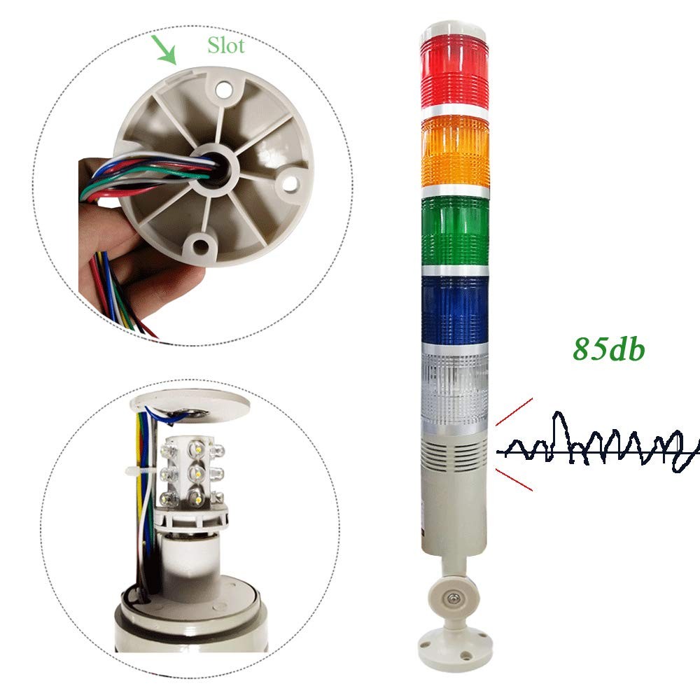 5 Stack LED Signal Tower Light, Industrial Flashing LED Warning Light with 85…