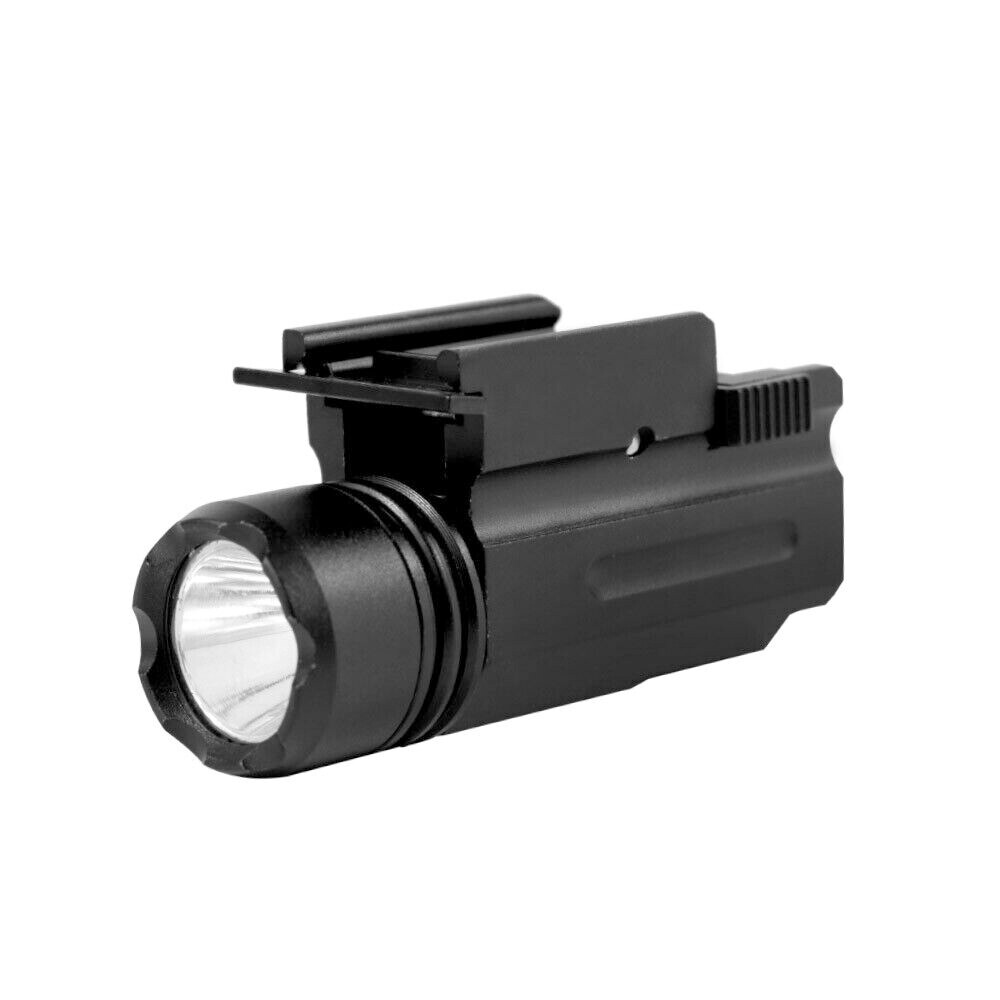 Tactical LED Flashlight Handgun/Rifle Torch Light For 20mm Picatinny Rail Mount