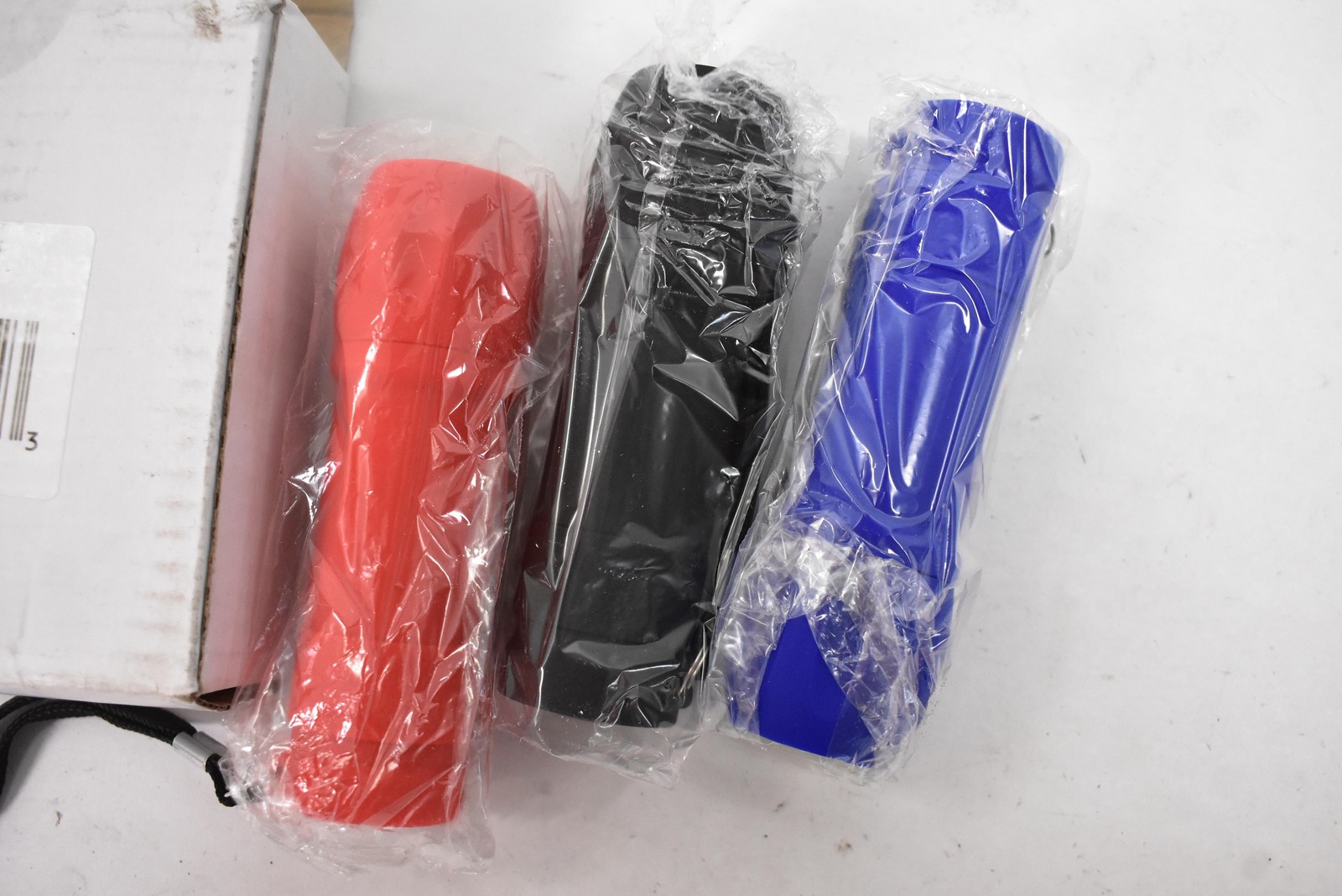 3W COB LED Flashlight 3 Pack Black Blue Red Handheld Camping Emergency Lights
