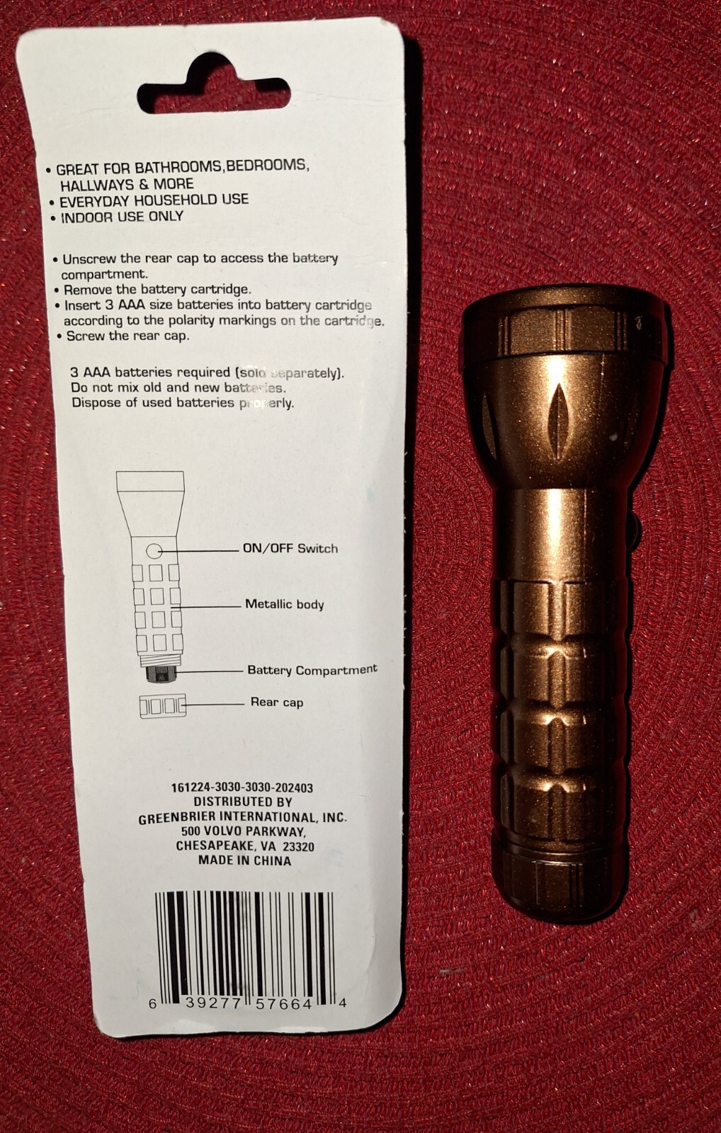 Led 5″ flashlight super bright Copper 2 Pack New