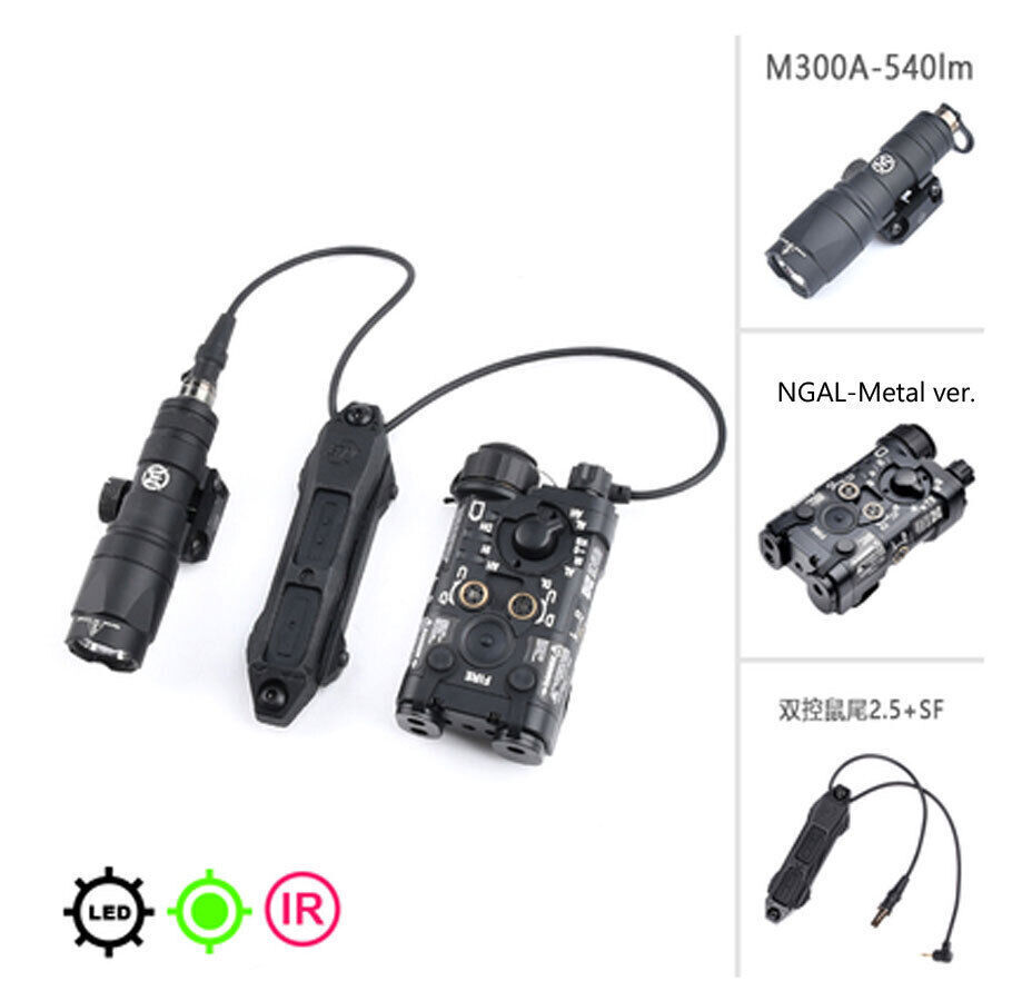 Hunting Metal NGAL Red Green Blue laser IR laser Dual switch M300 LED Flashlight